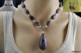 LEPIDOLITE AND CRYSTAL NECKLACE AND EARRING SET